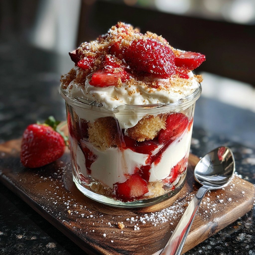 Fresh Strawberry Shortcake Trifle