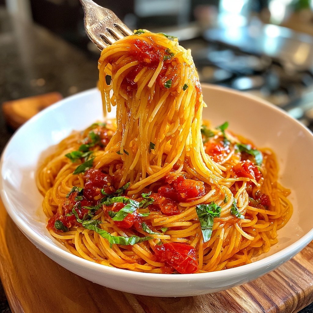 Easy Angel Hair Pasta With Tomato Basil Sauce