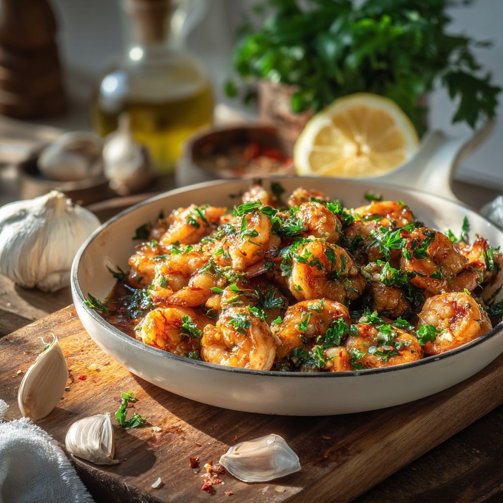 Lemon Garlic Shrimp Skillet