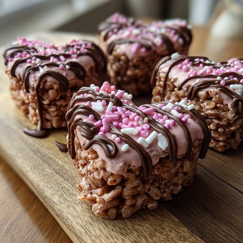 Valentines Snacks Chocolate Rice Crispy Hearts