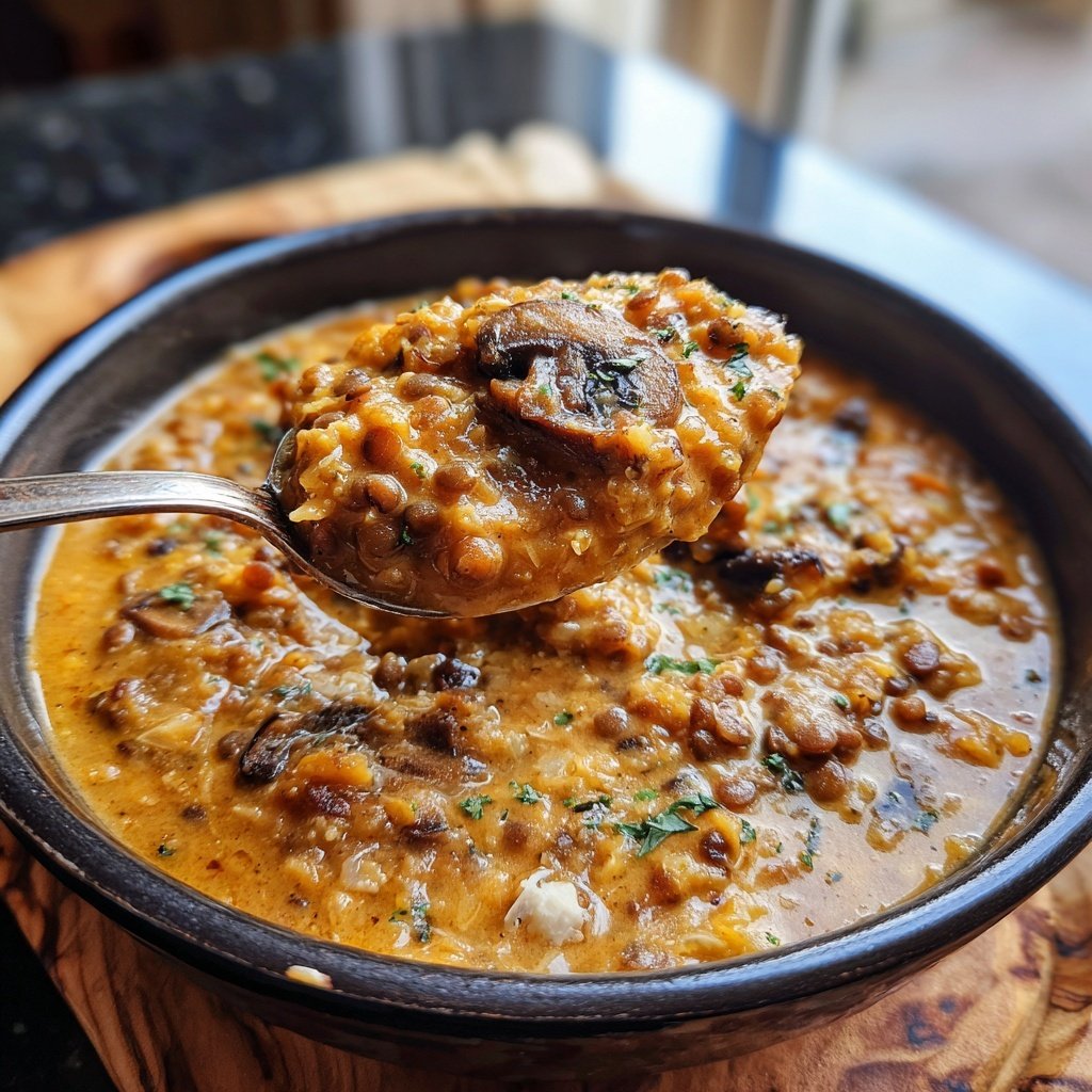 Creamy Mushroom Lentil Stew