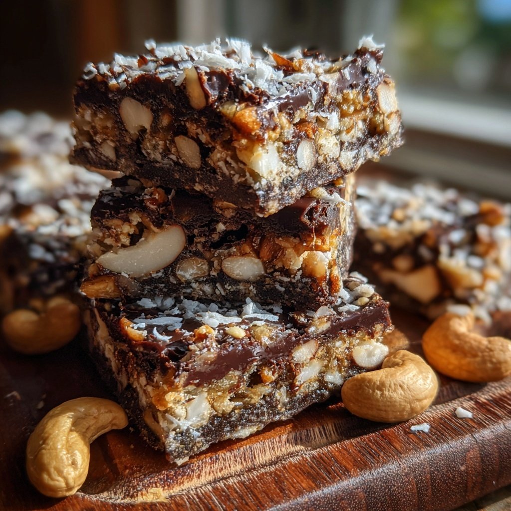 Chocolate Coconut Cashew Squares