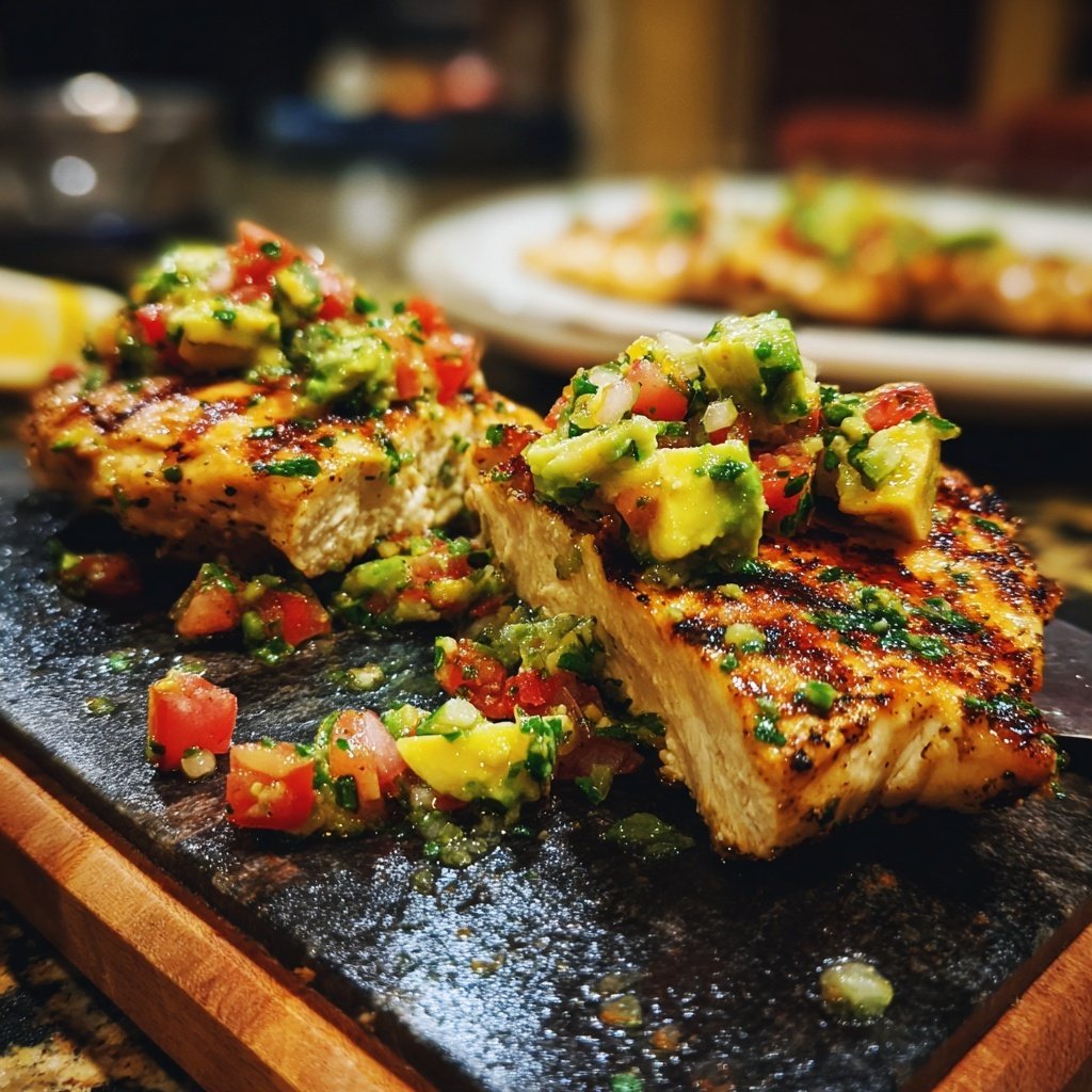Healthy Grilled Chicken With Avocado Salsa