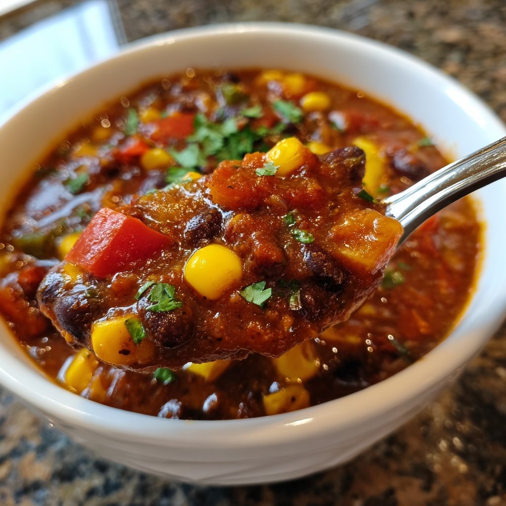 Healthy Crockpot Black Bean Chili