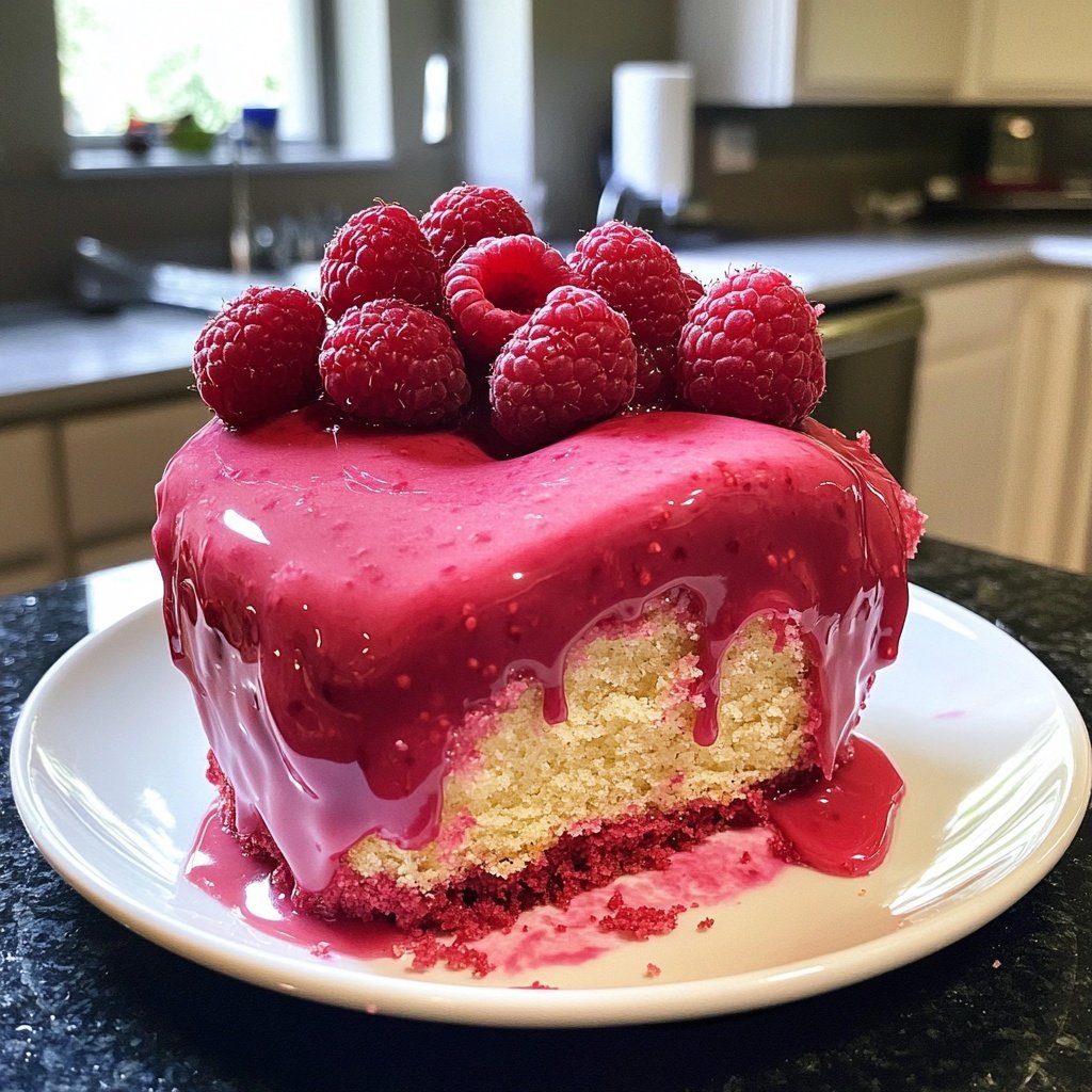 Mini Heart Cake with Raspberry Glaze