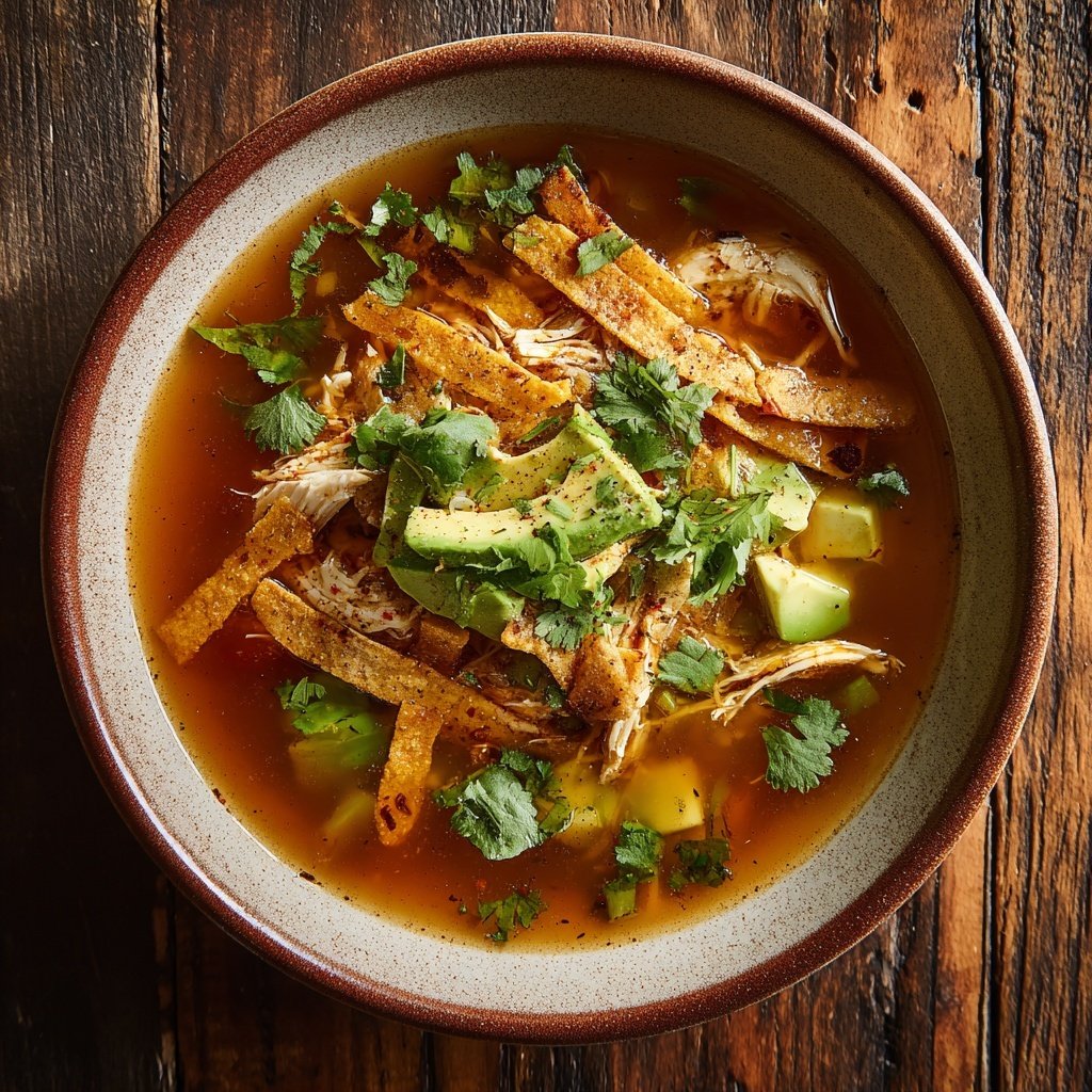 Shredded Chicken Tortilla Soup
