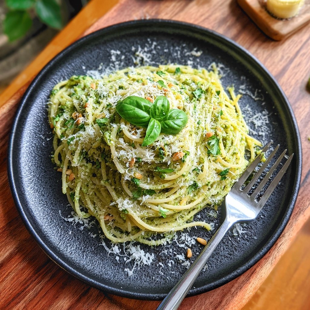 Angel Hair Pasta With Creamy Pesto