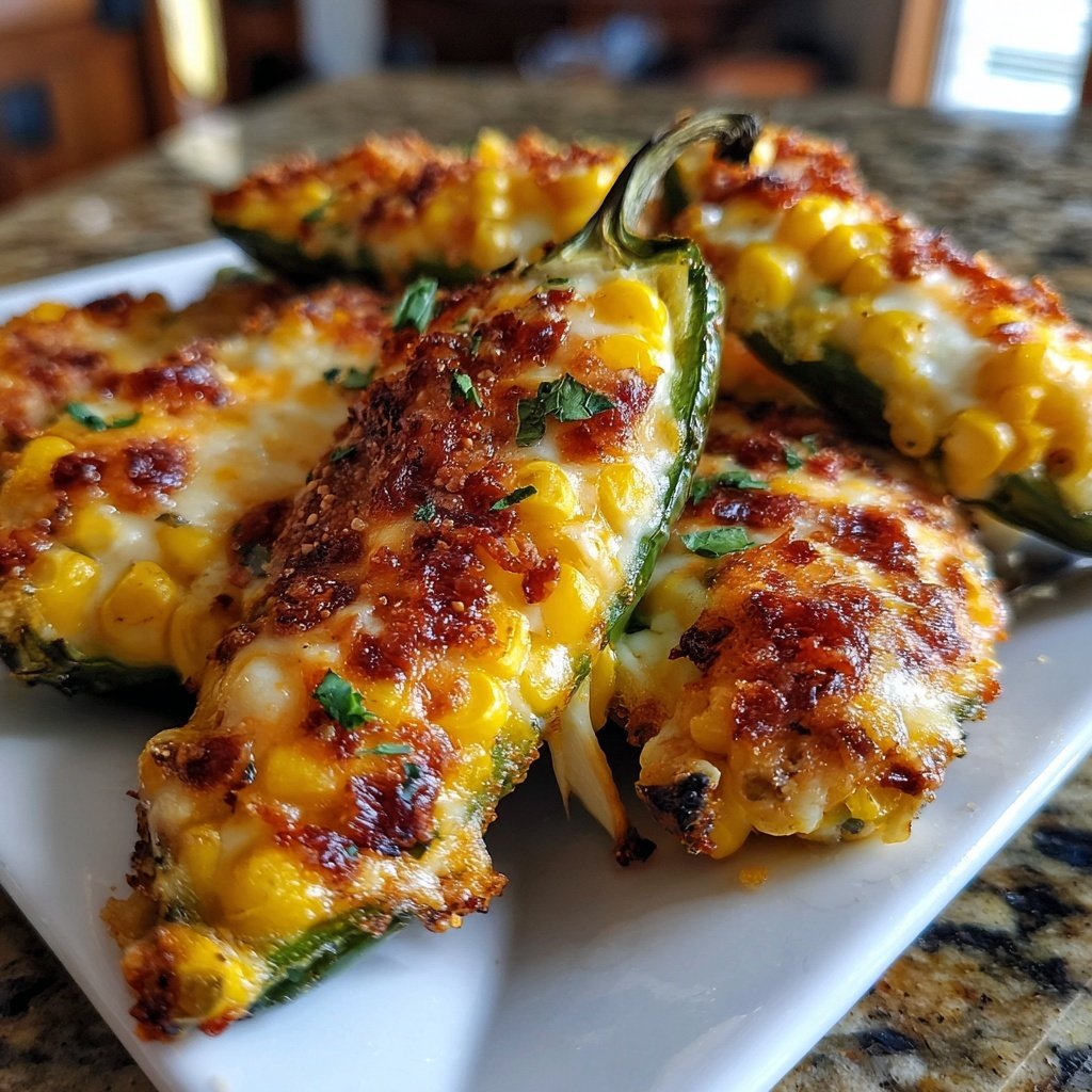 Jalapeno Poppers Stuffed with Corn