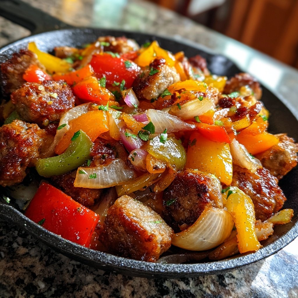 One Pan Sausage Peppers And Onions
