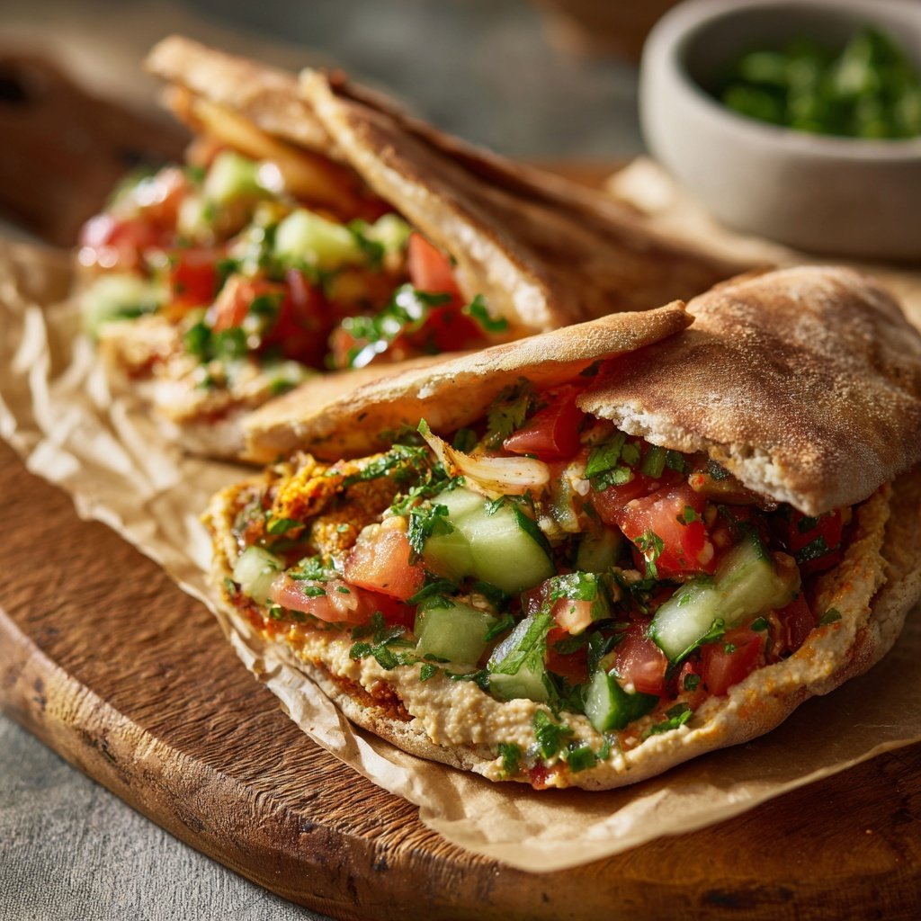 Healthy Lunch Mediterranean Veggie Pita