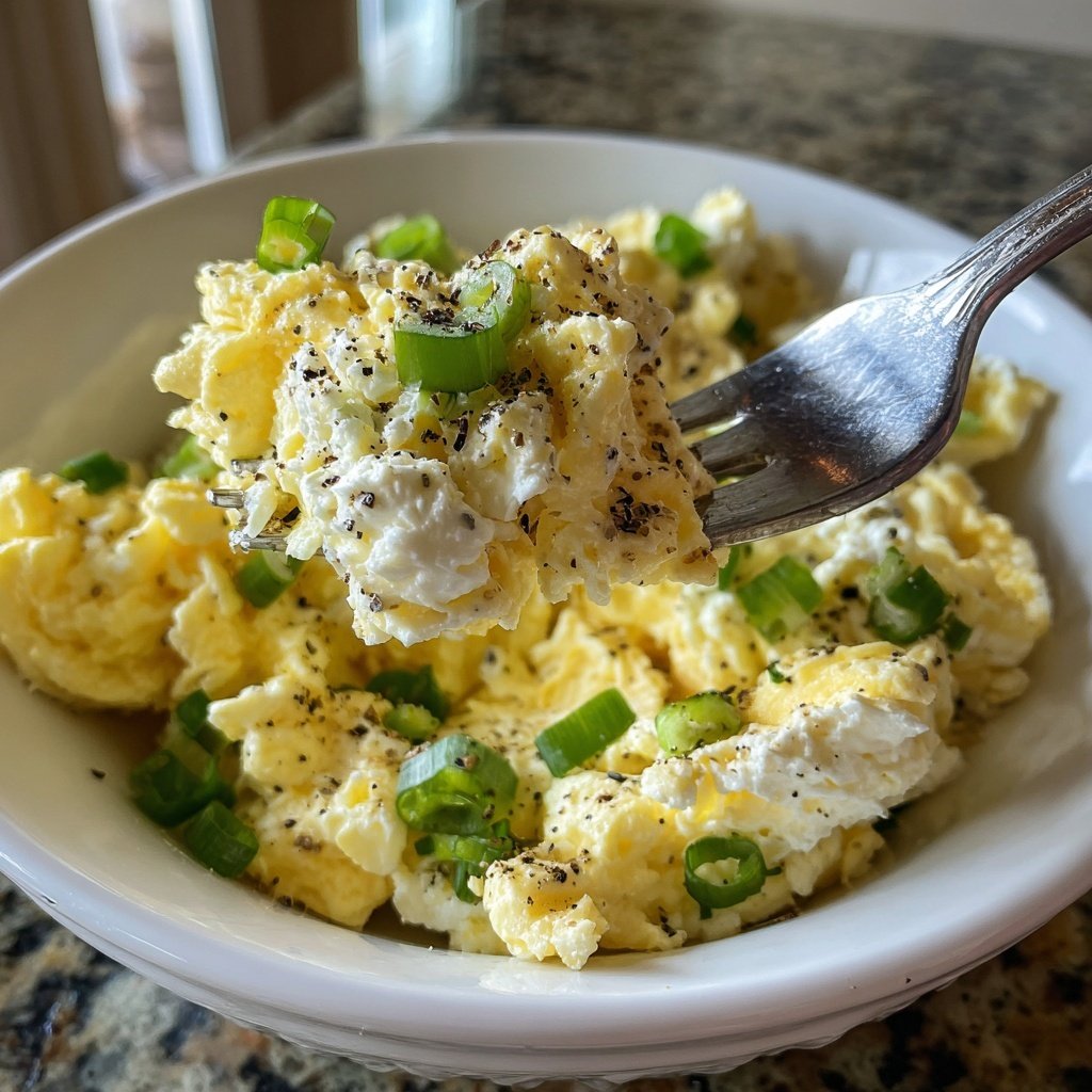 High Protein Scrambled Eggs With Cottage Cheese