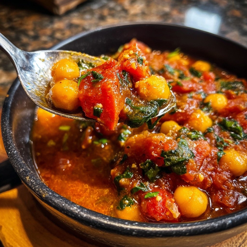 Healthy Crockpot Tomato Chickpea Stew
